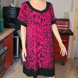 Ronni & Nichole Animal Print Red & Black Dress